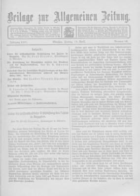 Allgemeine Zeitung Freitag 19. April 1907