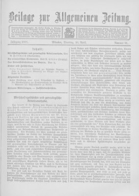 Allgemeine Zeitung Dienstag 30. April 1907