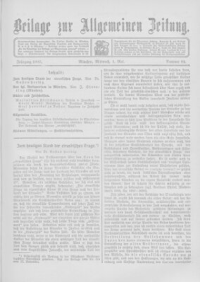 Allgemeine Zeitung Mittwoch 1. Mai 1907