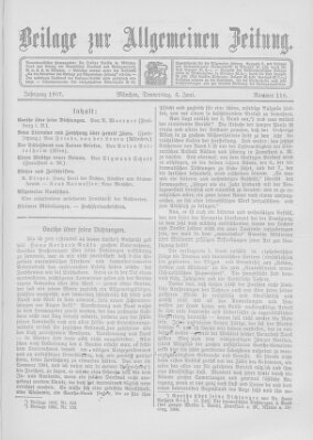 Allgemeine Zeitung Donnerstag 6. Juni 1907