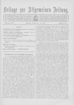 Allgemeine Zeitung Donnerstag 13. Juni 1907