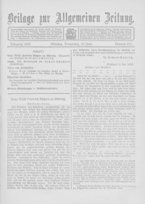 Allgemeine Zeitung Donnerstag 27. Juni 1907