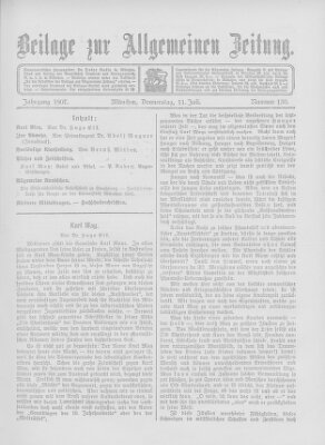 Allgemeine Zeitung Donnerstag 11. Juli 1907