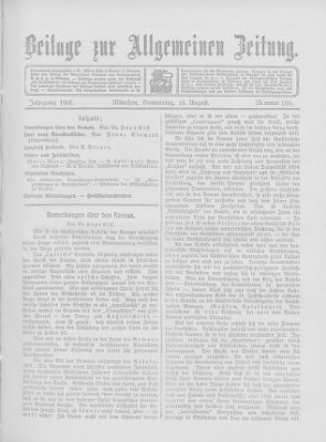 Allgemeine Zeitung Donnerstag 15. August 1907