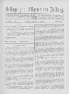 Allgemeine Zeitung Dienstag 27. August 1907