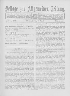 Allgemeine Zeitung Freitag 30. August 1907