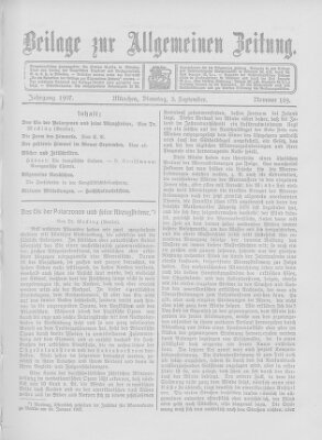 Allgemeine Zeitung Dienstag 3. September 1907