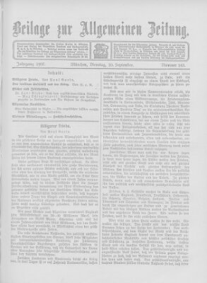 Allgemeine Zeitung Dienstag 10. September 1907