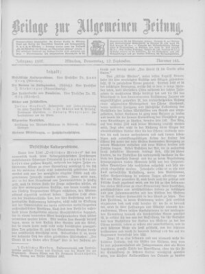 Allgemeine Zeitung Donnerstag 12. September 1907