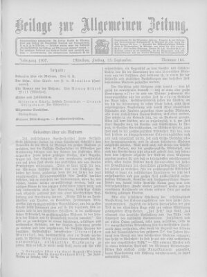 Allgemeine Zeitung Freitag 13. September 1907