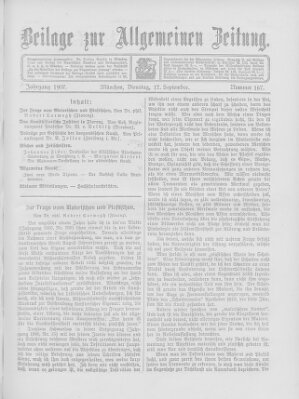 Allgemeine Zeitung Dienstag 17. September 1907