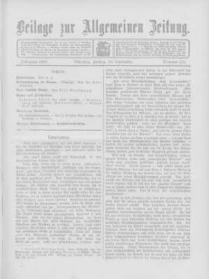 Allgemeine Zeitung Freitag 20. September 1907