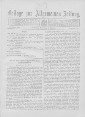 Allgemeine Zeitung Dienstag 1. Oktober 1907