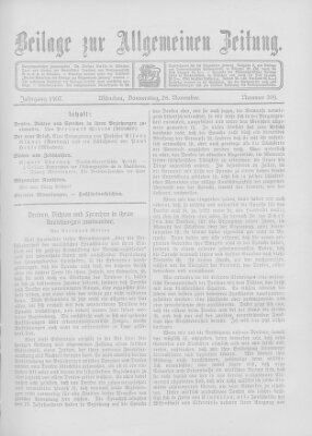 Allgemeine Zeitung Donnerstag 28. November 1907