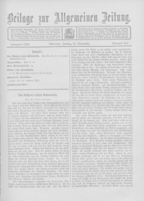 Allgemeine Zeitung Freitag 29. November 1907