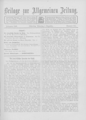 Allgemeine Zeitung Dienstag 3. Dezember 1907