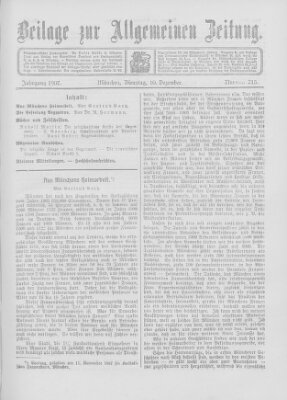 Allgemeine Zeitung Dienstag 10. Dezember 1907