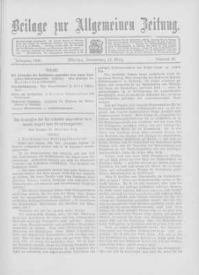 Allgemeine Zeitung Donnerstag 12. März 1908