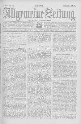 Allgemeine Zeitung Freitag 19. April 1907