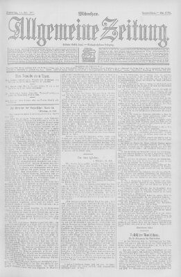 Allgemeine Zeitung Samstag 20. Juli 1907