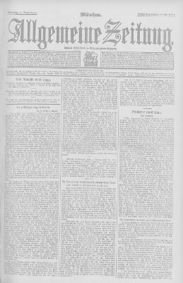 Allgemeine Zeitung Sonntag 11. August 1907