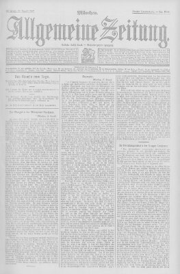 Allgemeine Zeitung Montag 19. August 1907