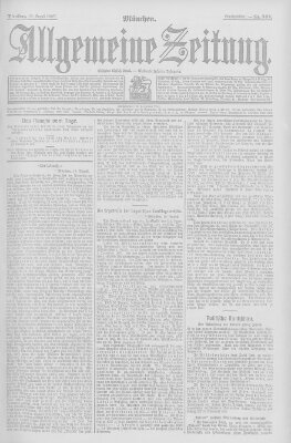 Allgemeine Zeitung Dienstag 20. August 1907