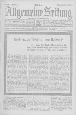 Allgemeine Zeitung Sonntag 29. September 1907