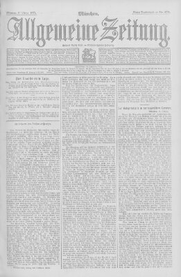 Allgemeine Zeitung Montag 14. Oktober 1907