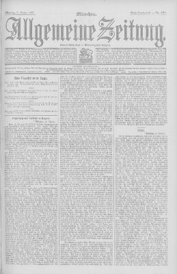 Allgemeine Zeitung Montag 21. Oktober 1907