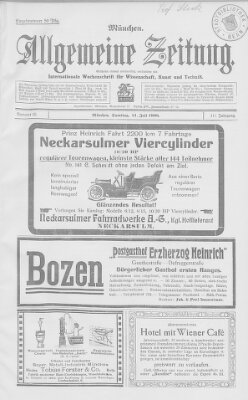 Allgemeine Zeitung Samstag 11. Juli 1908