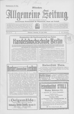 Allgemeine Zeitung Samstag 18. Juli 1908