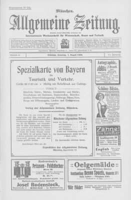 Allgemeine Zeitung Samstag 1. August 1908