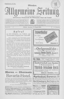 Allgemeine Zeitung Samstag 15. August 1908