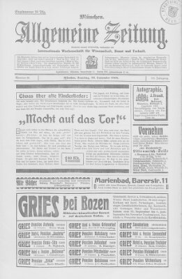 Allgemeine Zeitung Samstag 26. September 1908