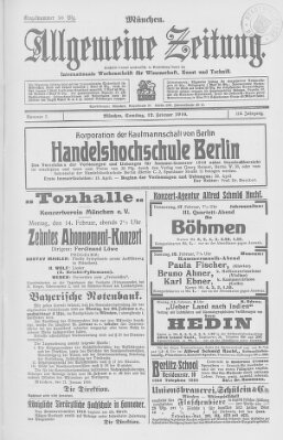 Allgemeine Zeitung Samstag 12. Februar 1910