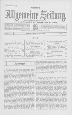 Allgemeine Zeitung Samstag 9. Juli 1910