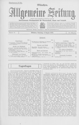 Allgemeine Zeitung Samstag 6. August 1910