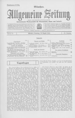 Allgemeine Zeitung Samstag 13. August 1910