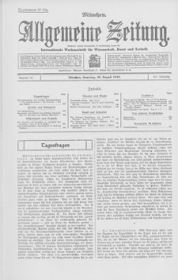 Allgemeine Zeitung Samstag 20. August 1910