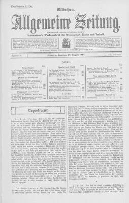 Allgemeine Zeitung Samstag 27. August 1910