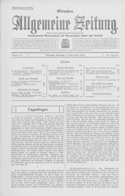 Allgemeine Zeitung Samstag 3. September 1910