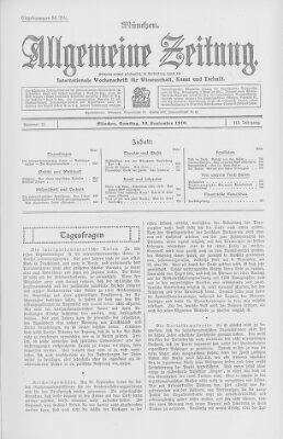 Allgemeine Zeitung Samstag 10. September 1910