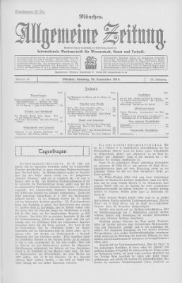 Allgemeine Zeitung Samstag 24. September 1910