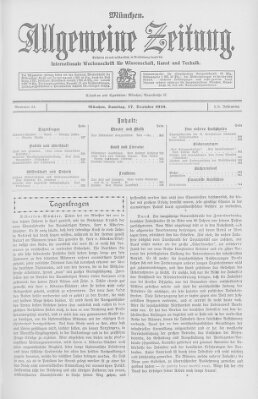 Allgemeine Zeitung Samstag 17. Dezember 1910