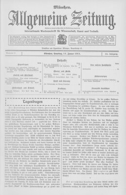 Allgemeine Zeitung Samstag 14. Januar 1911