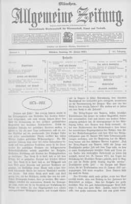 Allgemeine Zeitung Samstag 21. Januar 1911