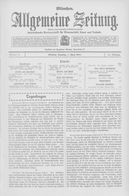 Allgemeine Zeitung Samstag 1. April 1911