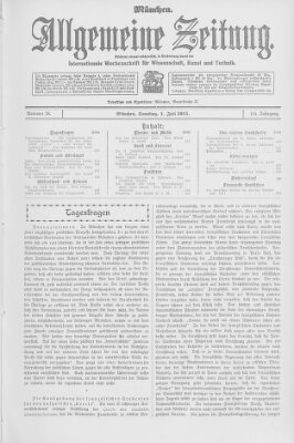 Allgemeine Zeitung Samstag 1. Juli 1911