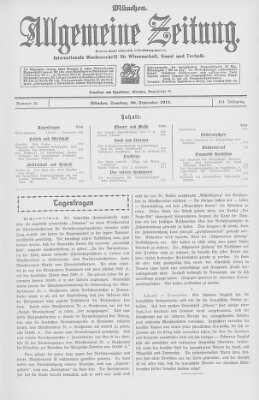 Allgemeine Zeitung Samstag 30. September 1911